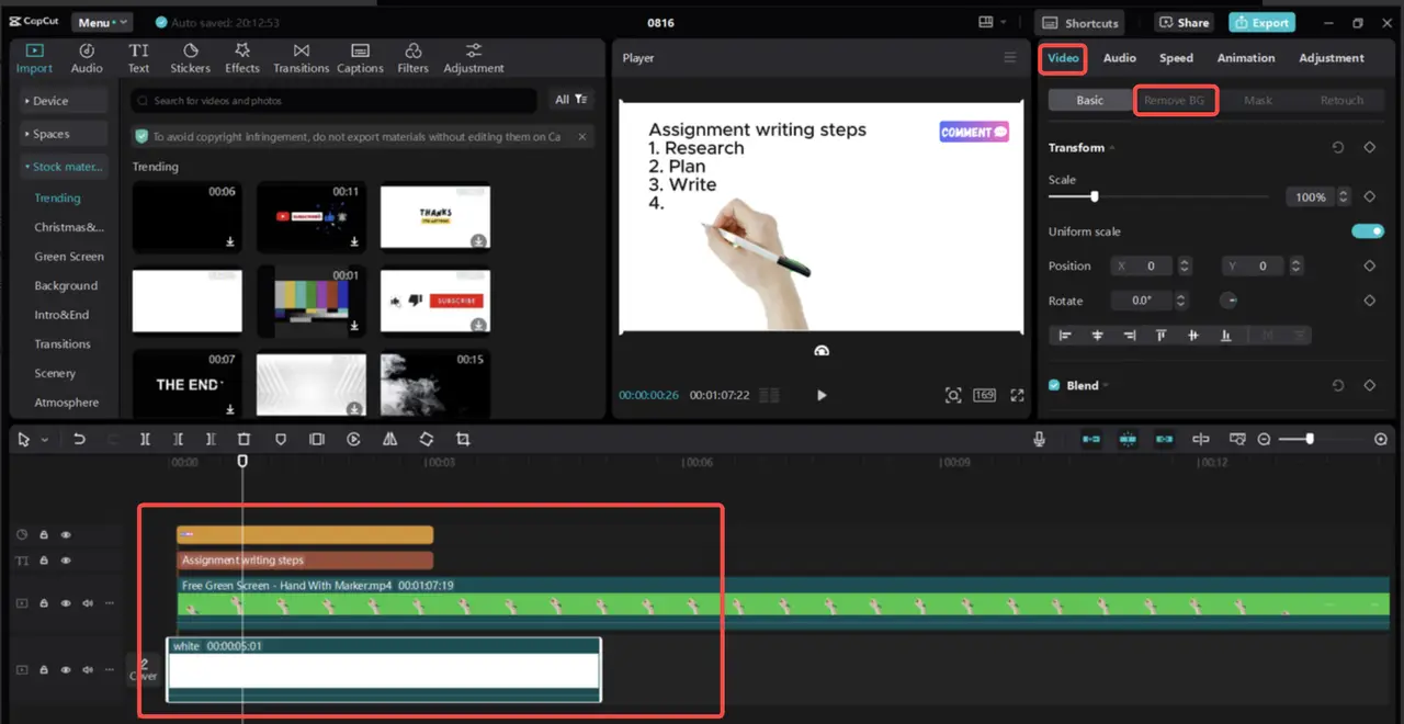 Hinzufügen von Text und Voiceover zu einem Video im CapCut Desktop-Video-Editor