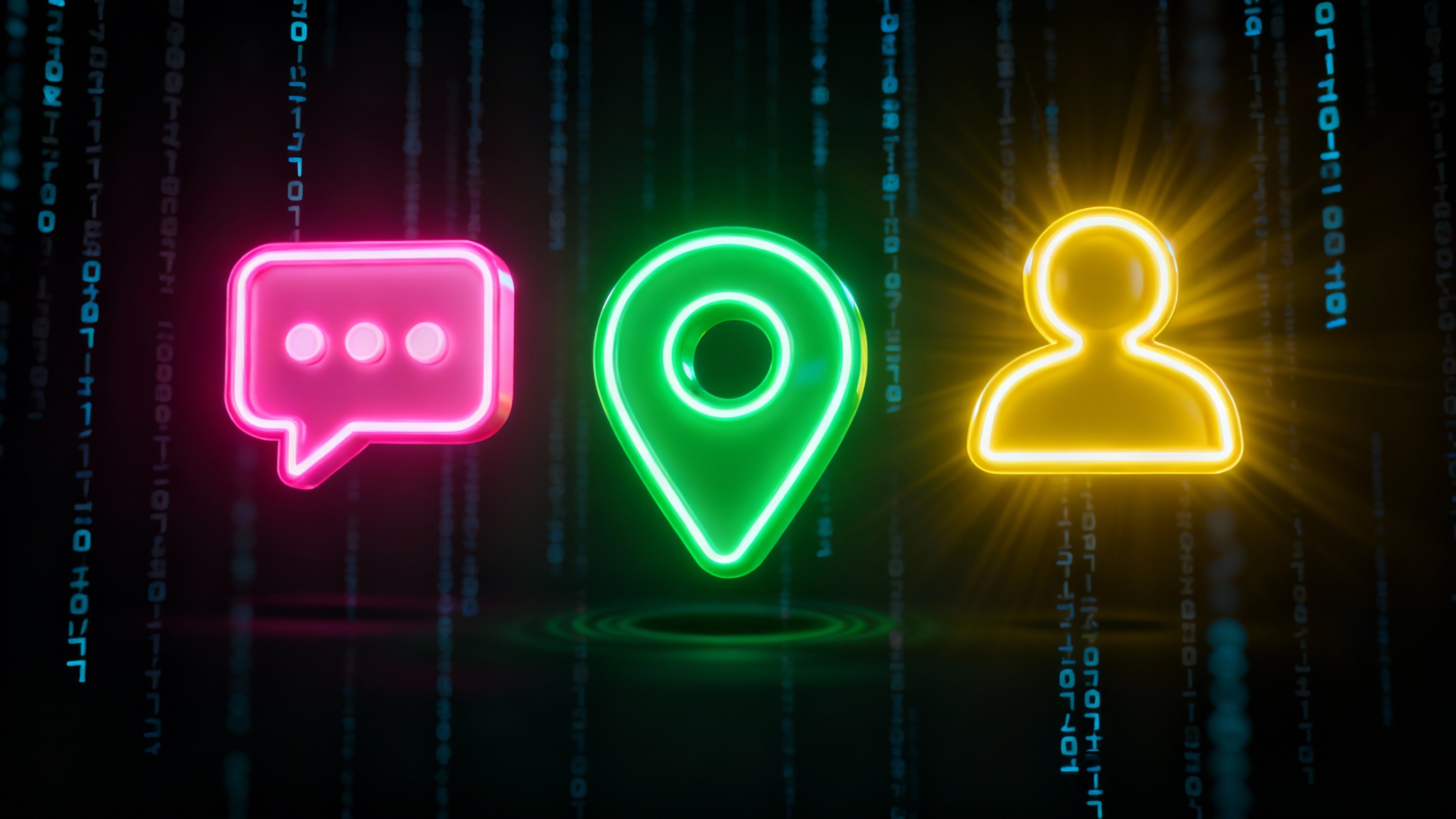 Ícone tecnológico em neon