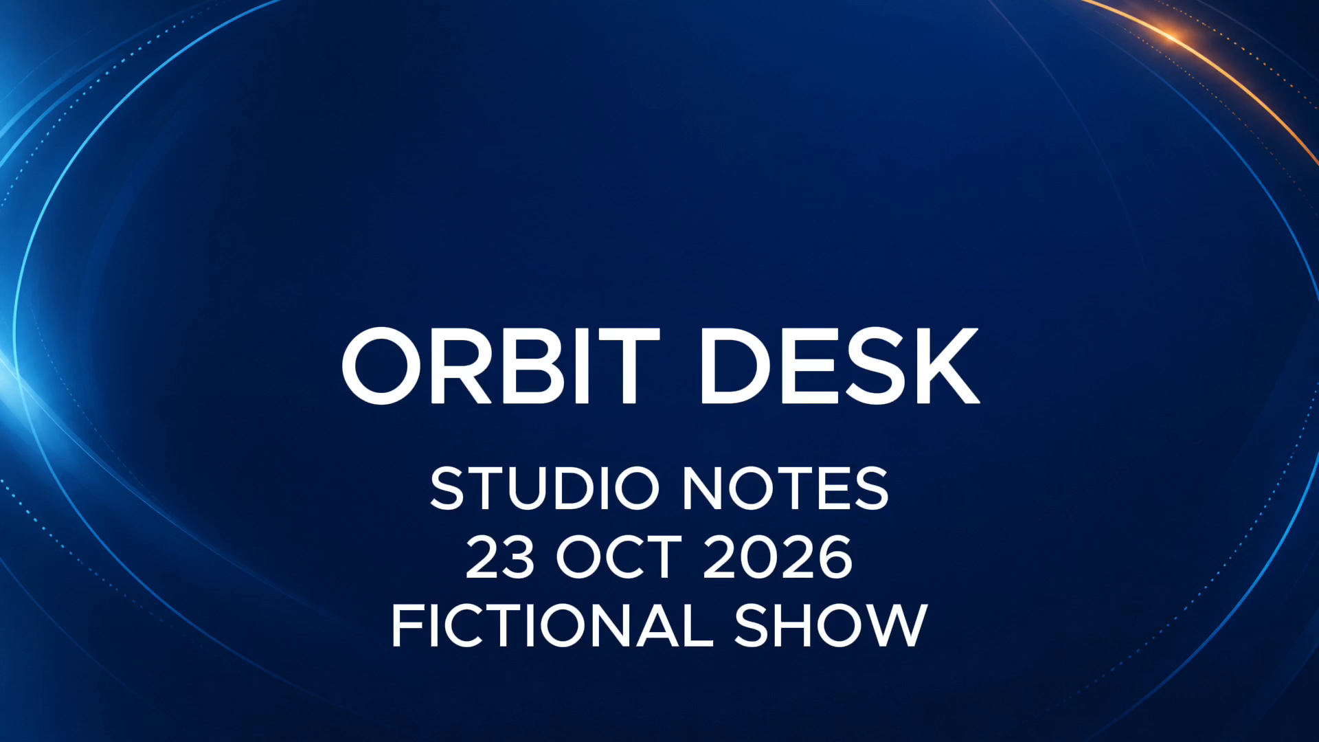 Actual CapCut export showing STUDIO NOTES and 23 OCT 2026 on the same ORBIT DESK background