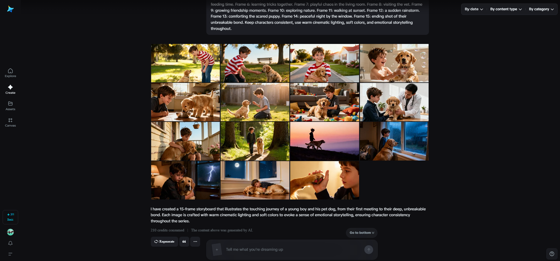 Let AI build a sequential storyboard