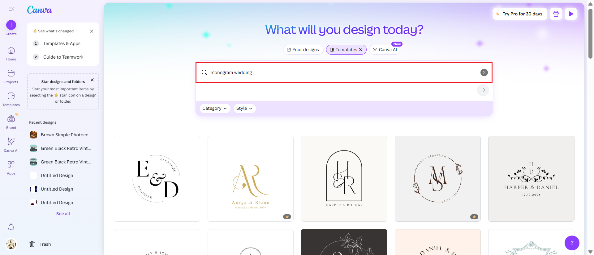 monogram logo wedding