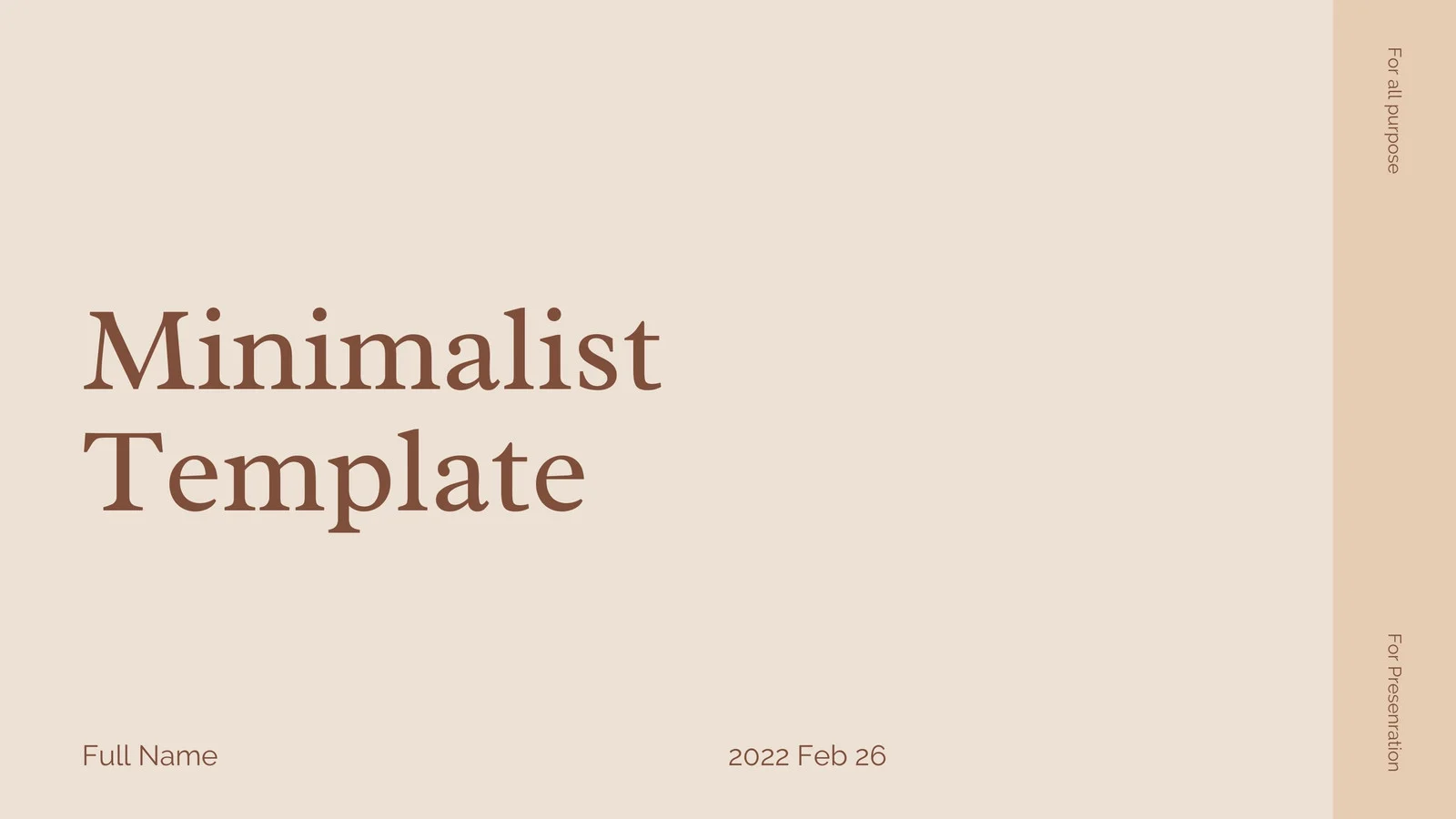 Minimalist templates