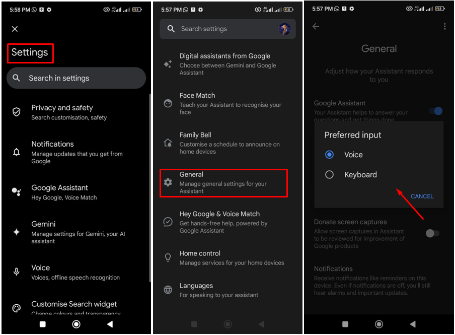 Ρυθμίσεις λειτουργίας Google AI Assistant στο Android