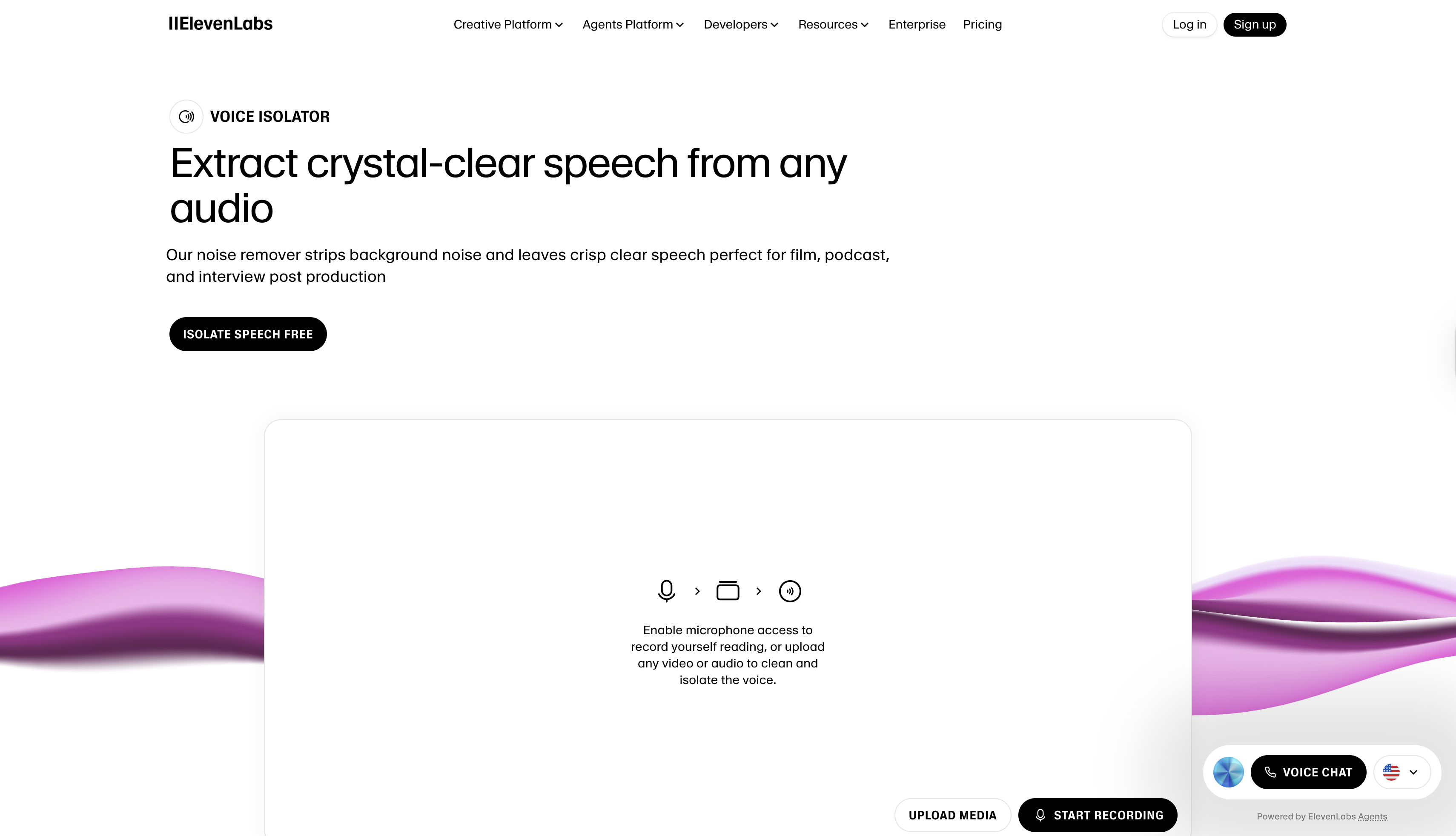 ElevenLabs interface