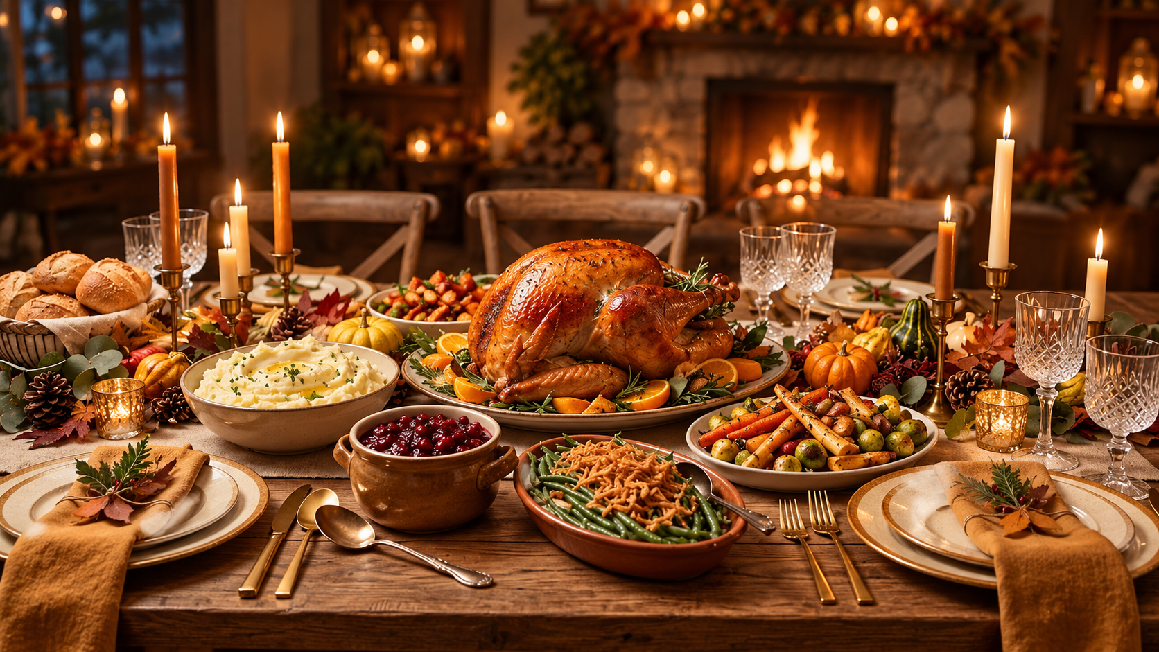 Thanksgiving dinner table AI prompts example