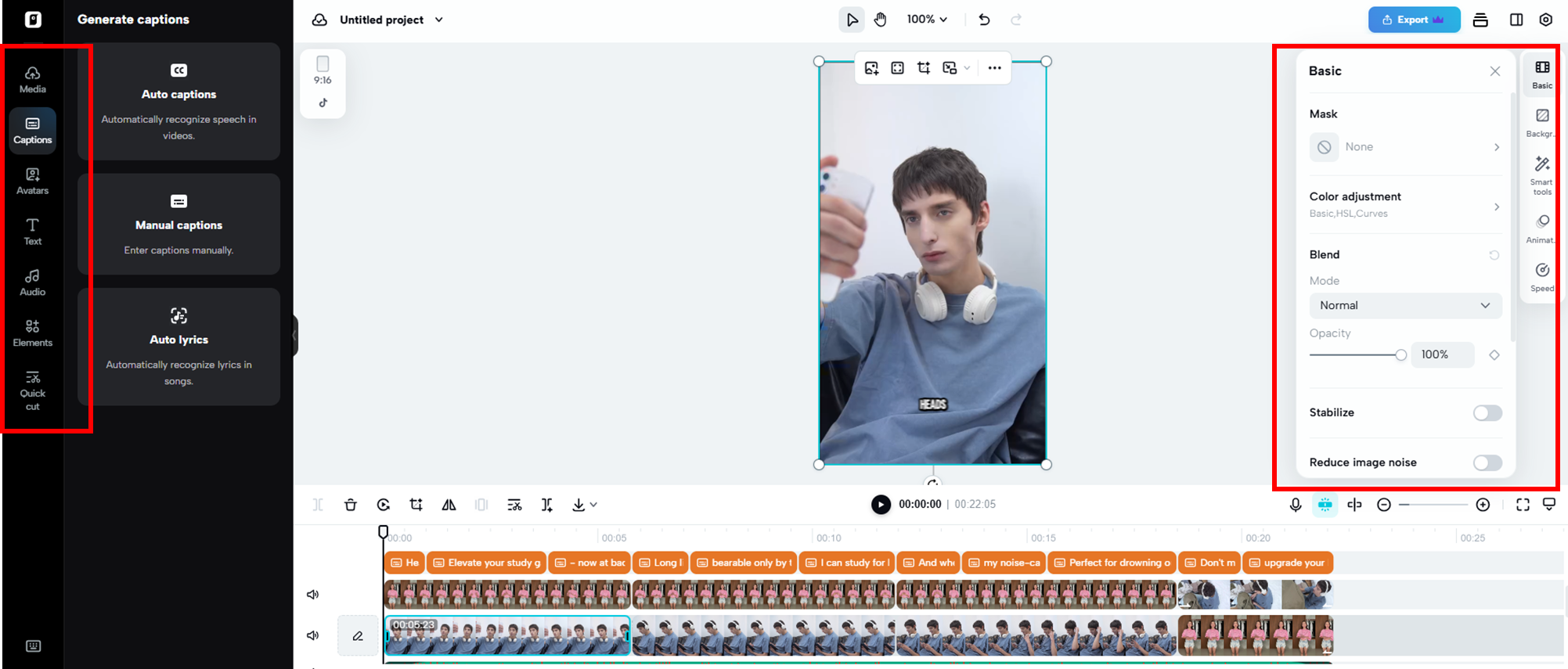 Ajuste os detalhes do seu vídeo