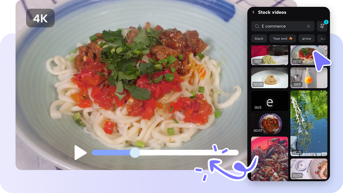 Antarmuka pengeditan video AI