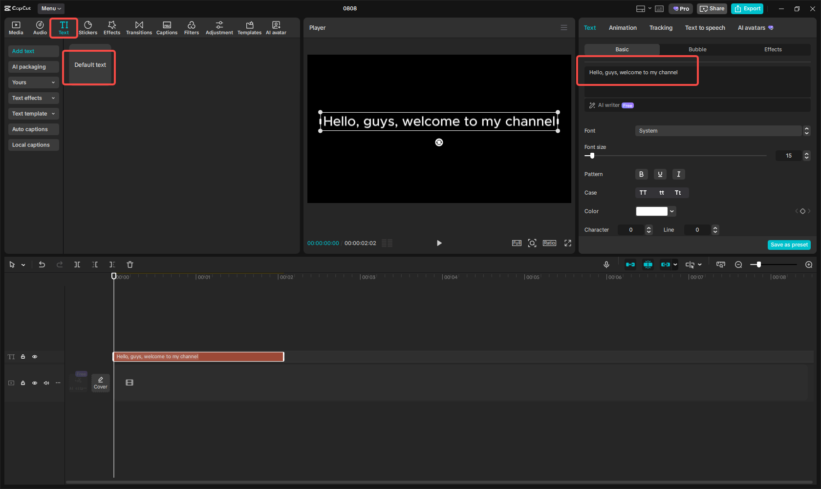 Masukkan teks skrip ke CapCut
