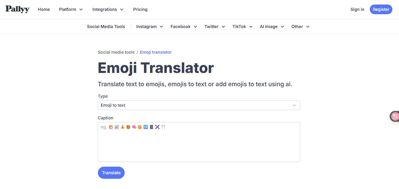 Pally Emoji Translator