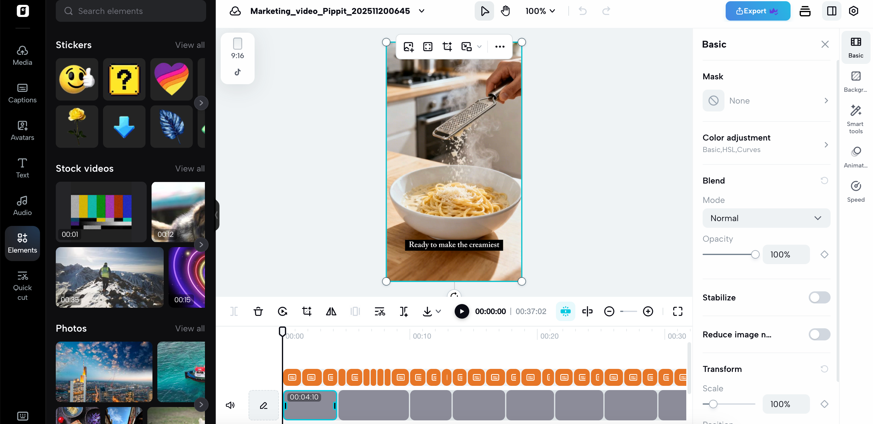 Edição com tecnologia de IA
