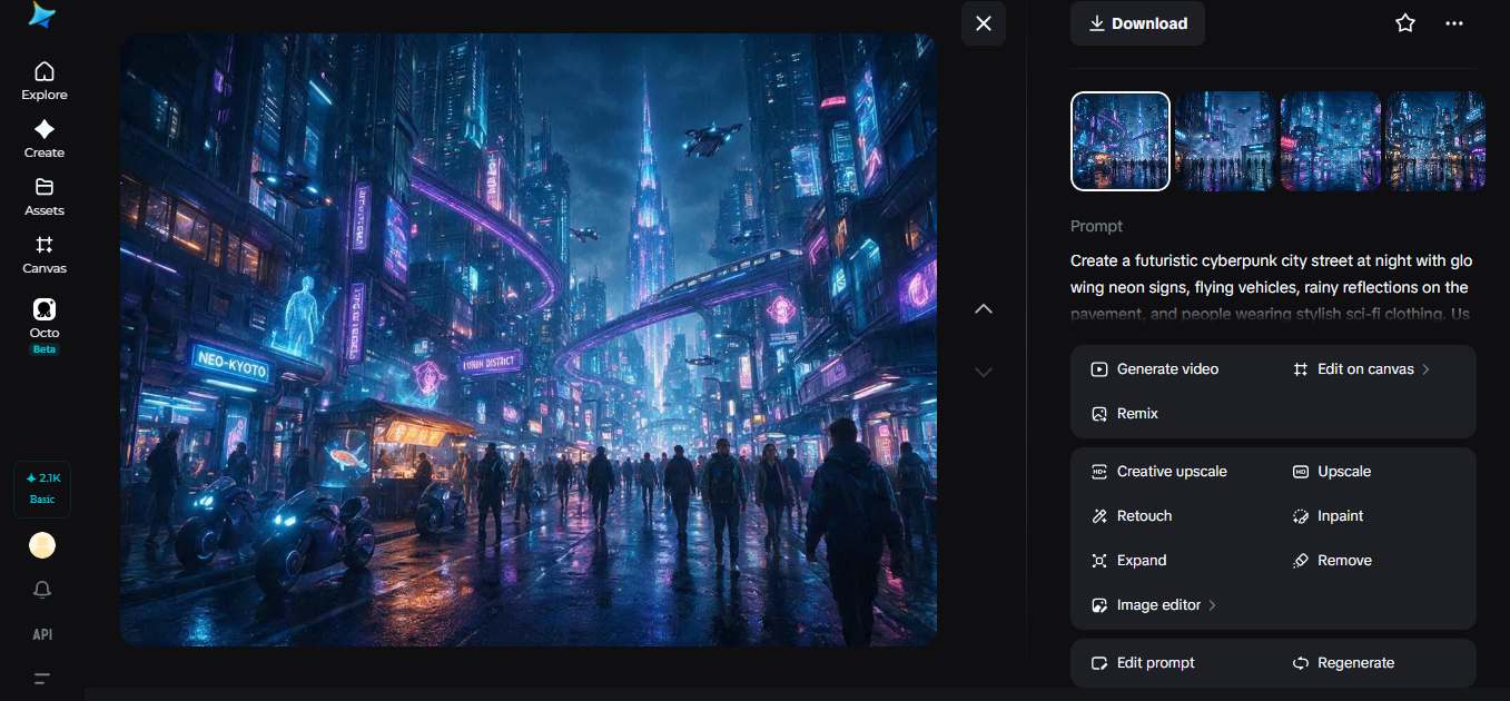 Refine and download your final image