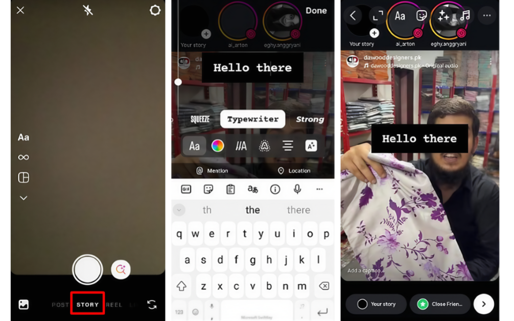 Gunakan fon baru dalam Cerita Instagram