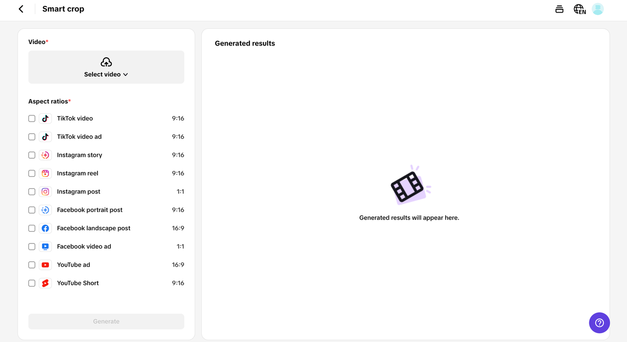 Smart crop feature