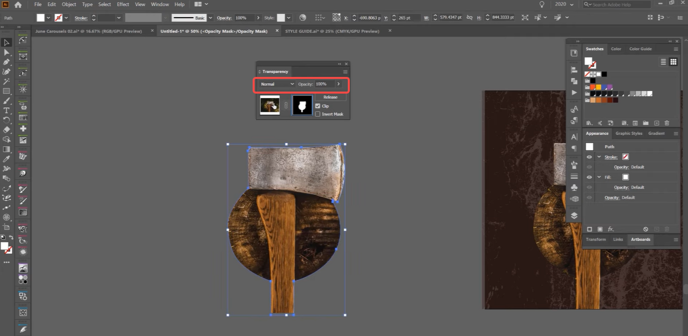 Background removed from the image in Illustrator