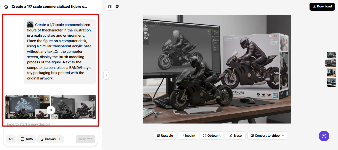 Creating character model in Pippit