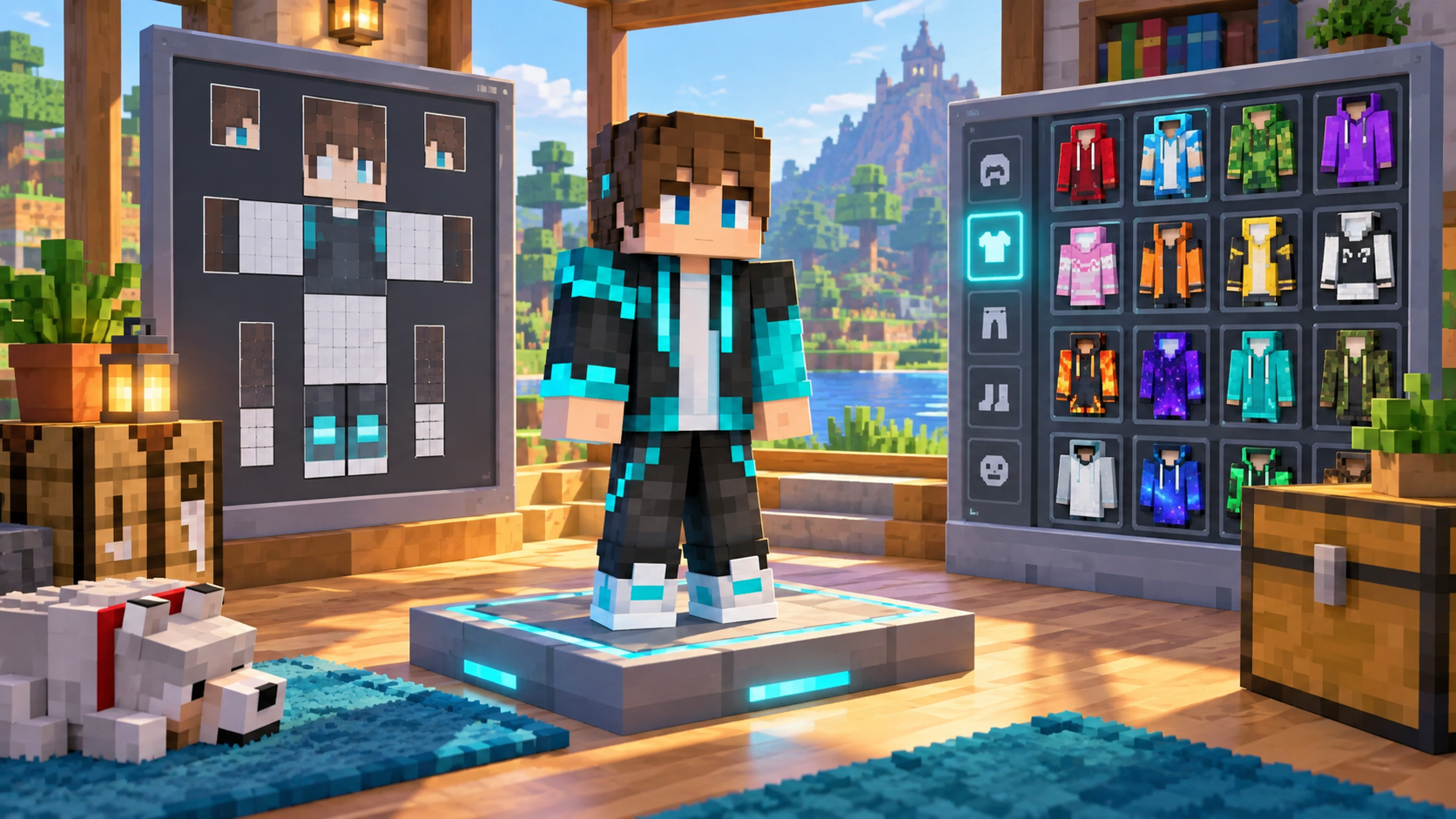 minecraft piele șablon prompt exemplu 2