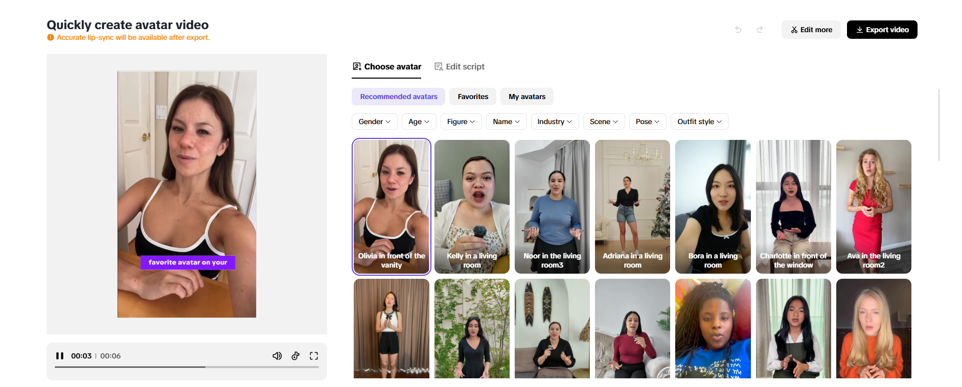Create a human-like avatar