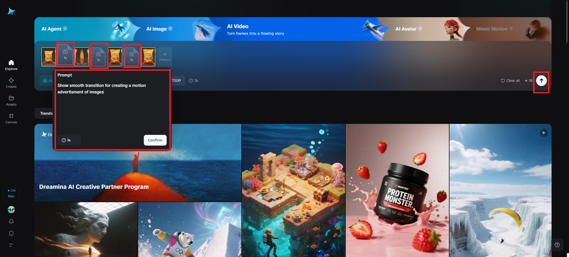 Write prompts and fine-tune your transitions