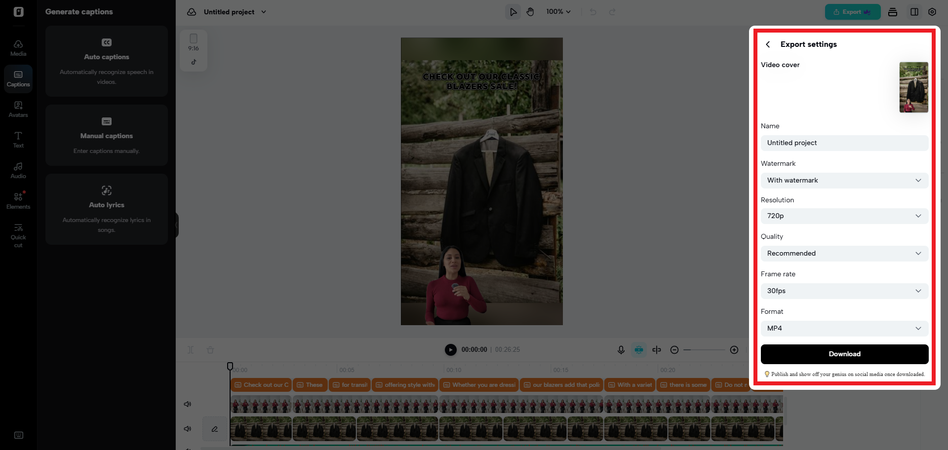 Multiple export options