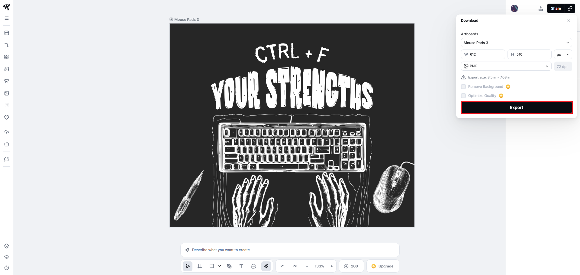 Download your design