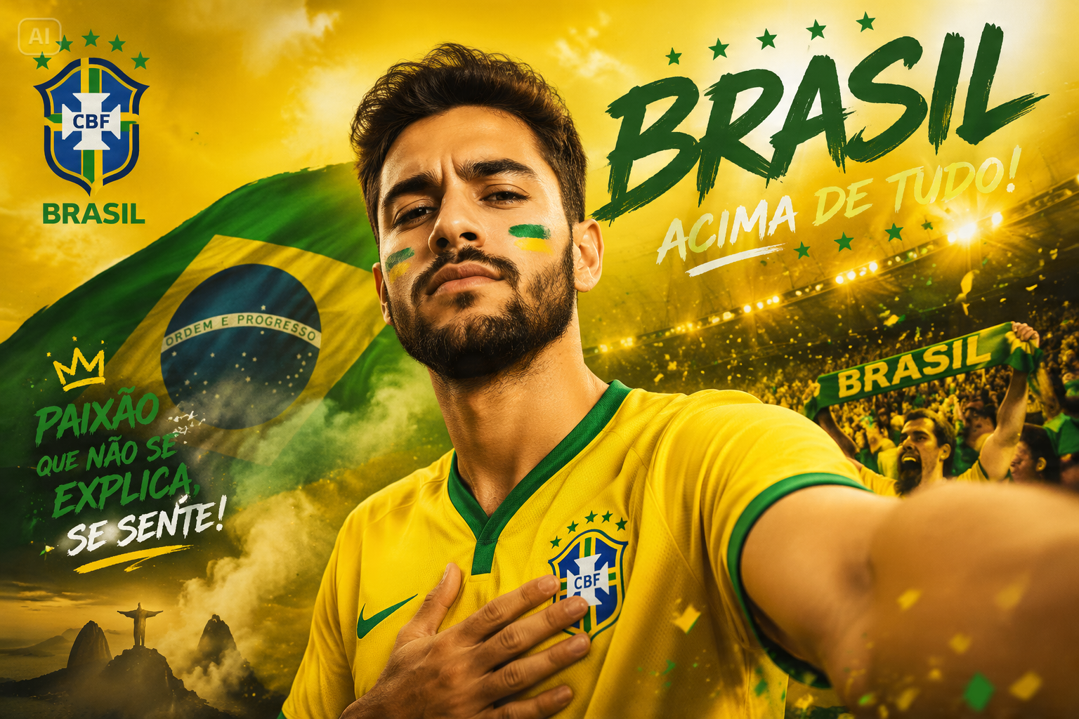 Póster de Selfie de Partidario de la FIFA de Brasil