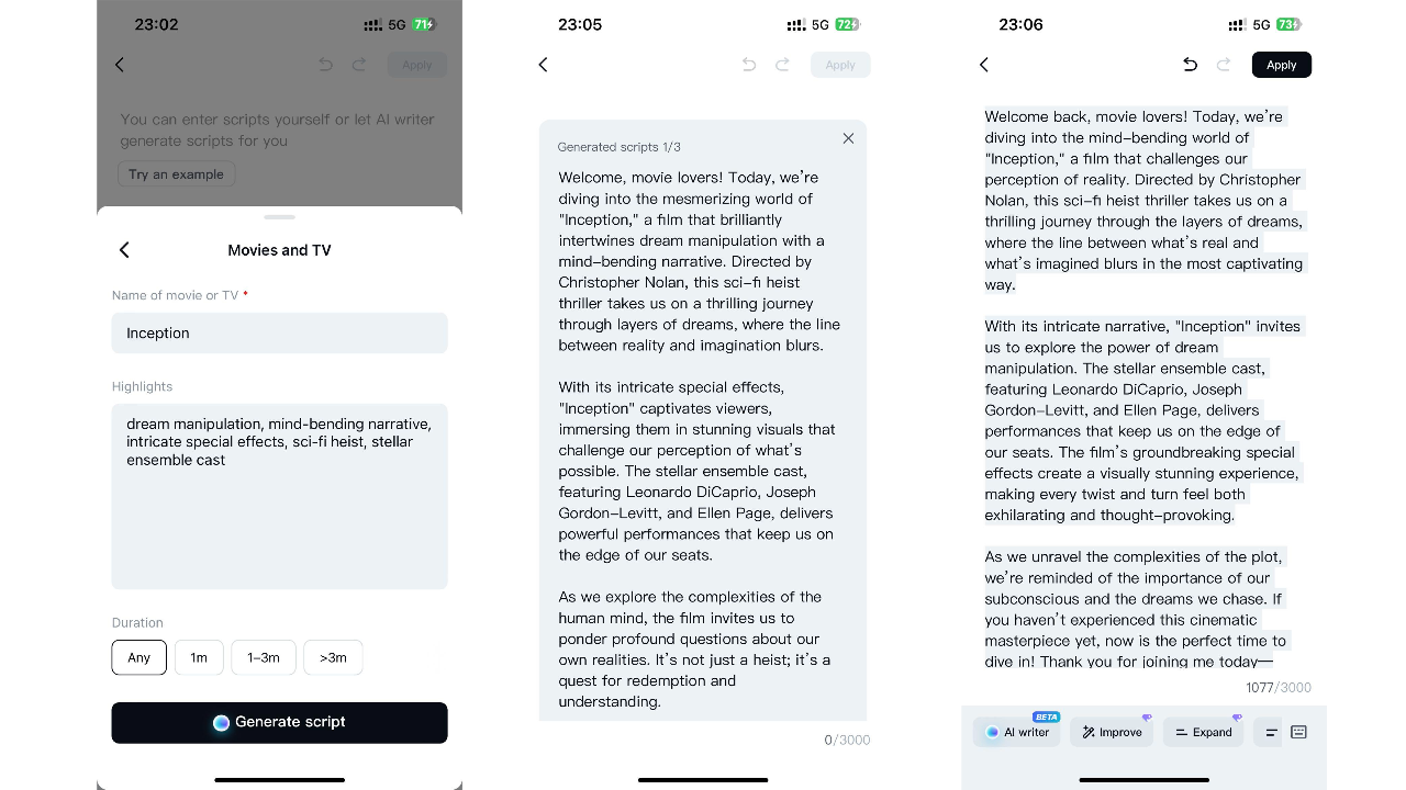 Configure generation settings