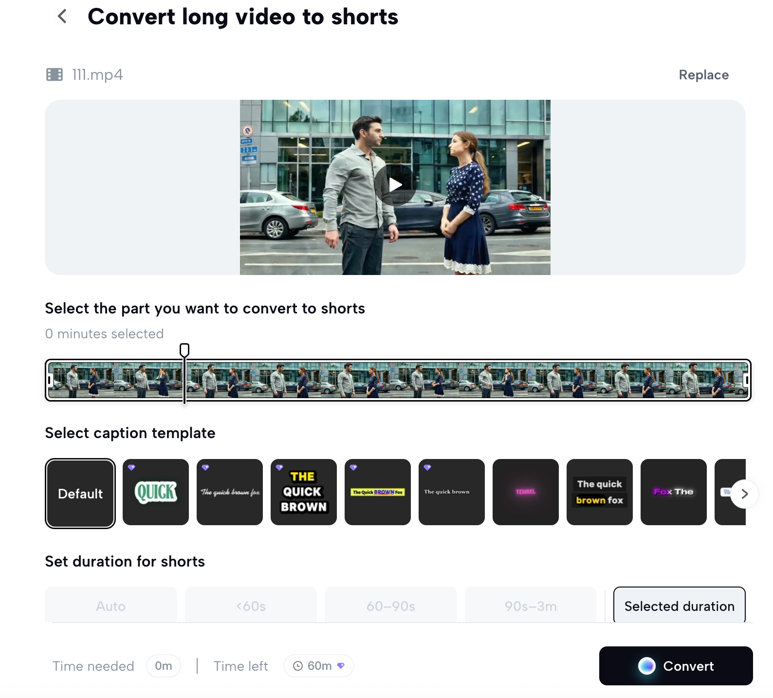 Generate short clips