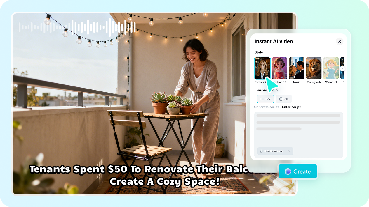 Turn a story script into a video in CapCut's AI video maker