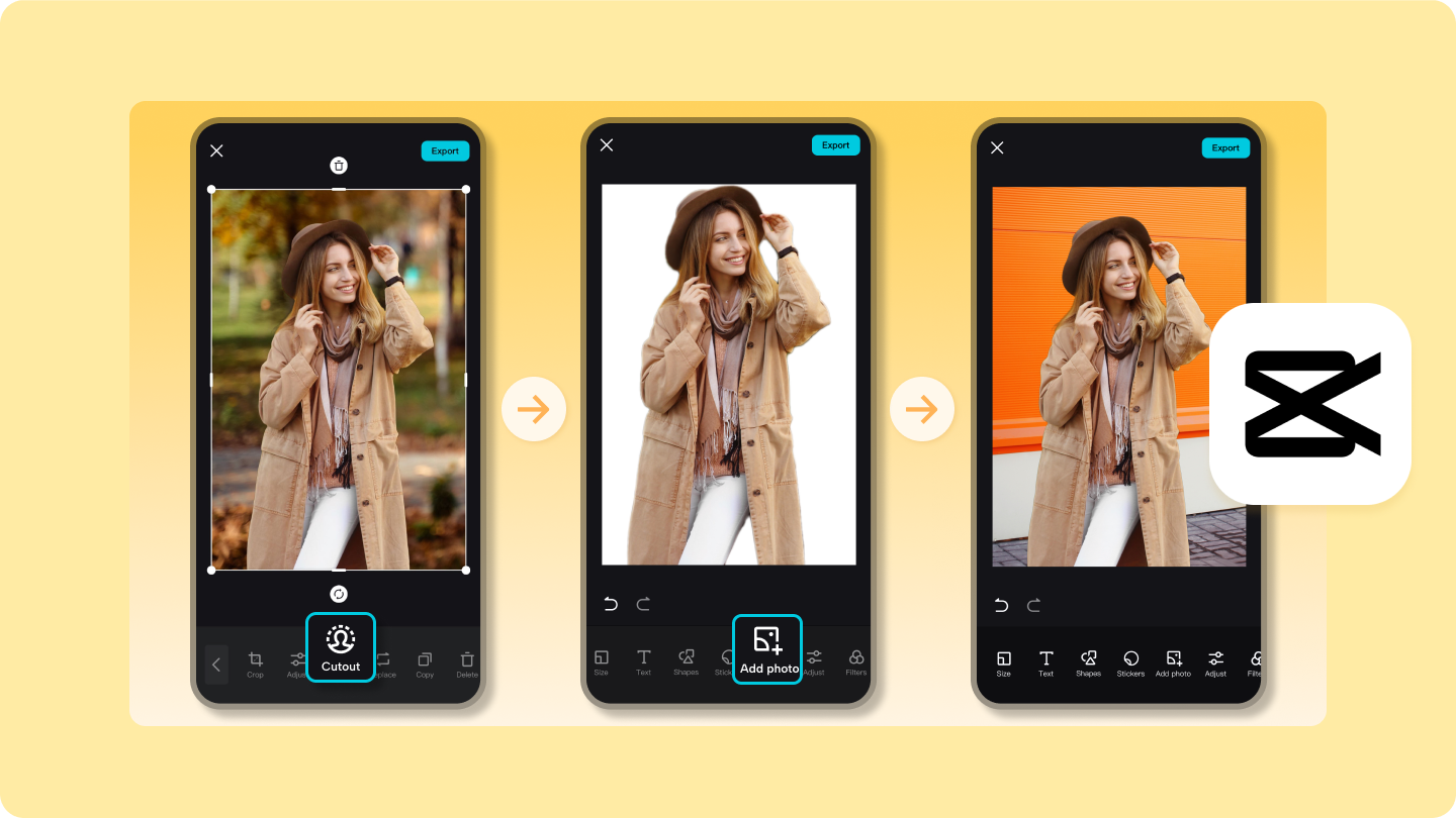Interafce of CapCut mobile app
