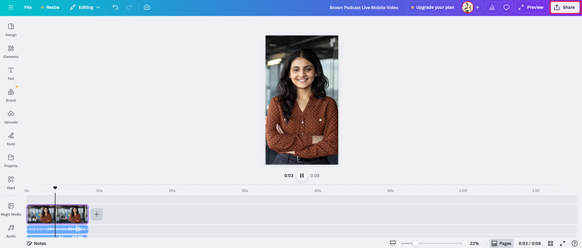 ビデオをエクスポート