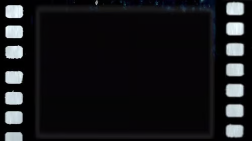 Film strip overlay adding a vintage cinematic frame effect