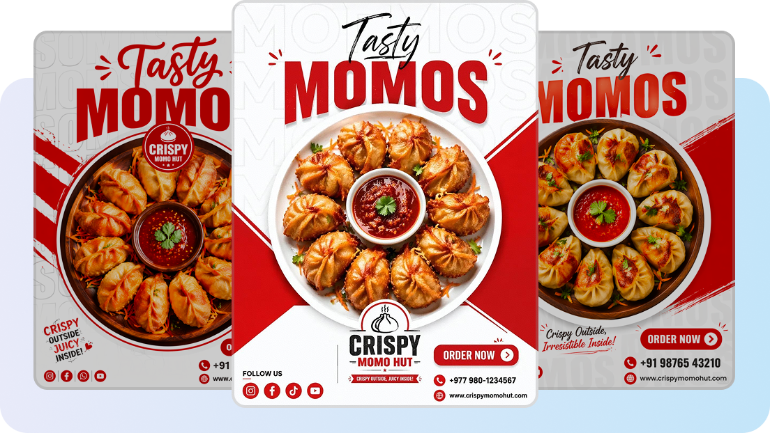 Personalize layouts, fonts, and more for your food poster