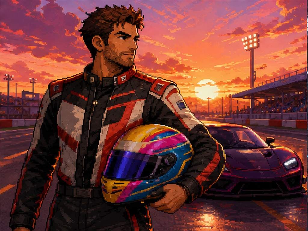 AI Pixel Avatar Prompts esempio di prompt 5 - Ritratto del corridore arcade