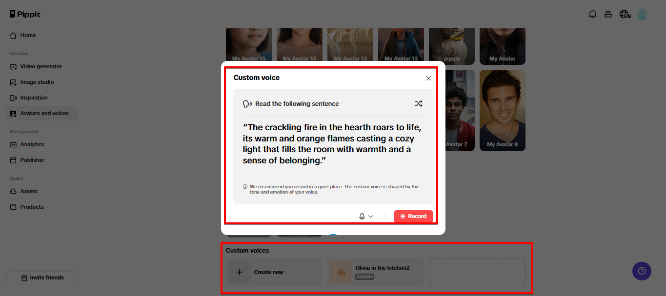 Como fazer deepfake gratuito com geração de voz personalizada no Pippit