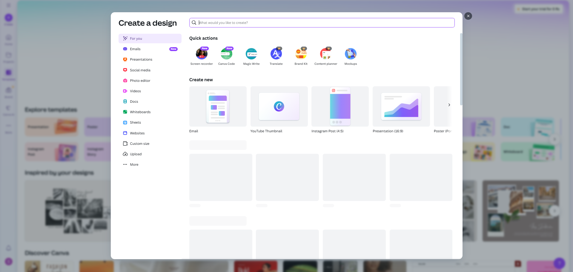 Sign in/Create account and start a new project