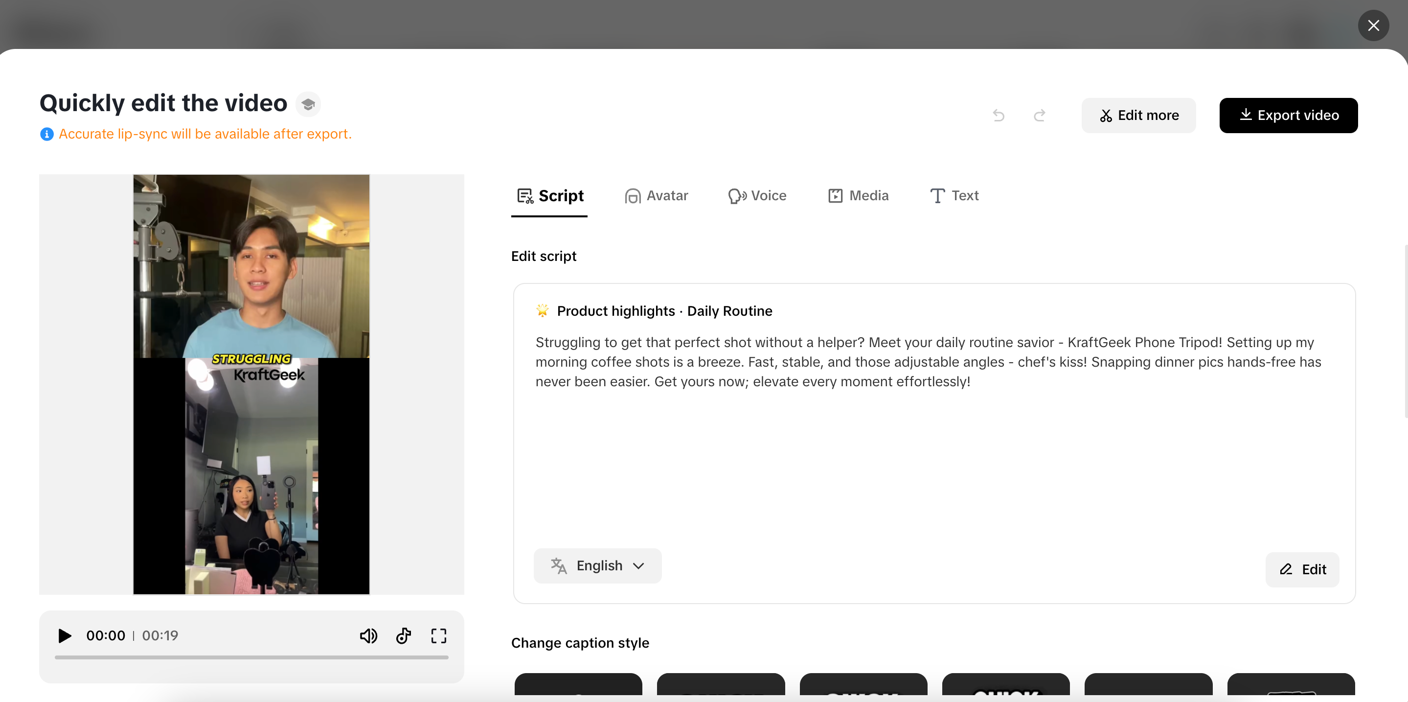 Edit video for partnership marketing
