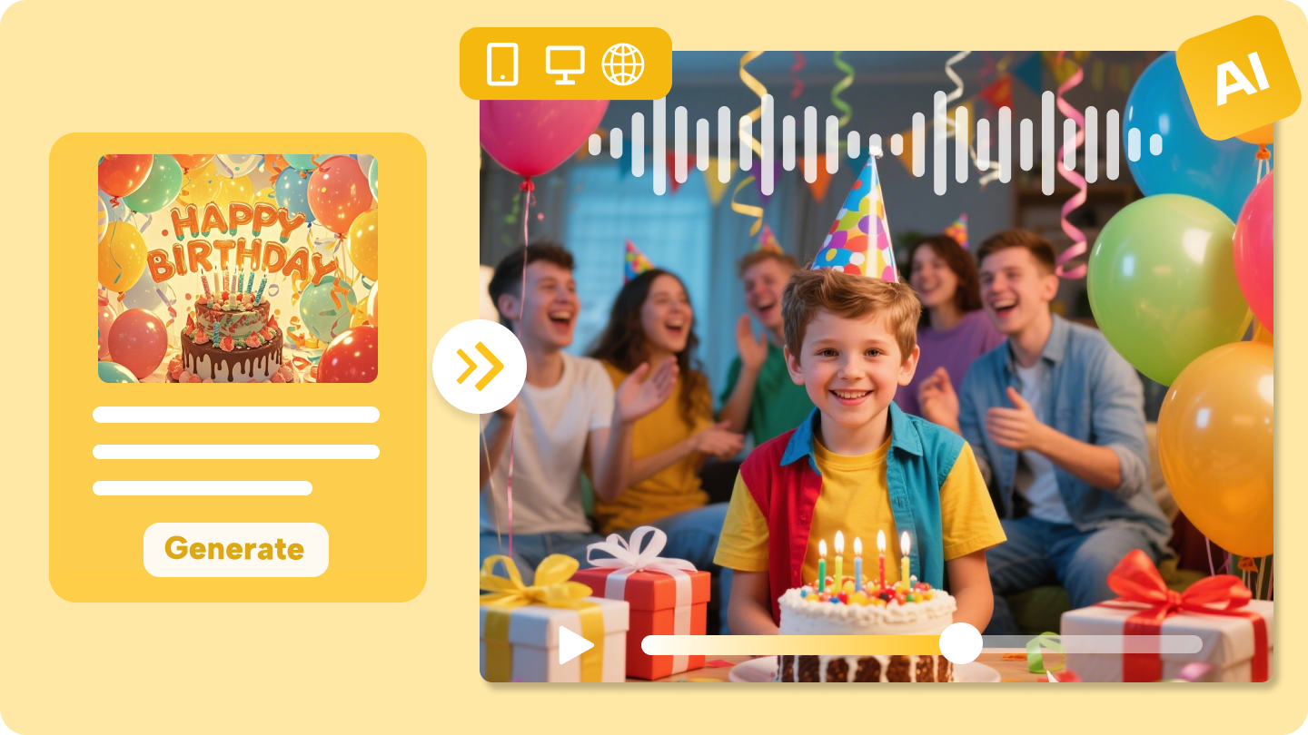 帶歌曲的生日視訊製作應用程式