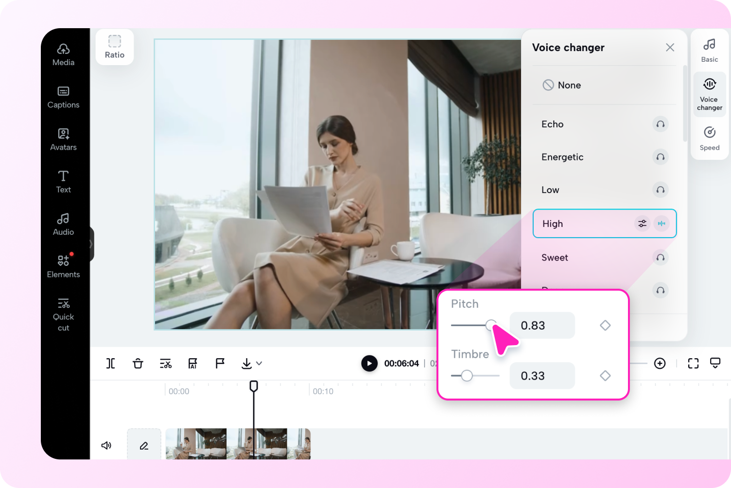 목소리를 편집하고 변경하기