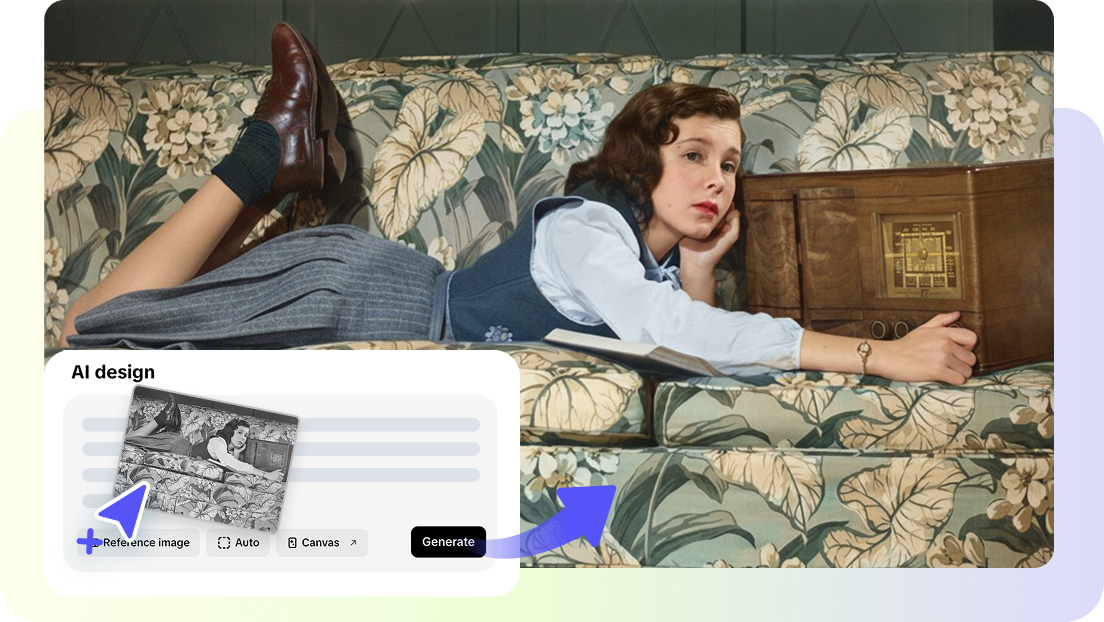 AI design tool in Pippit to recolor pictures