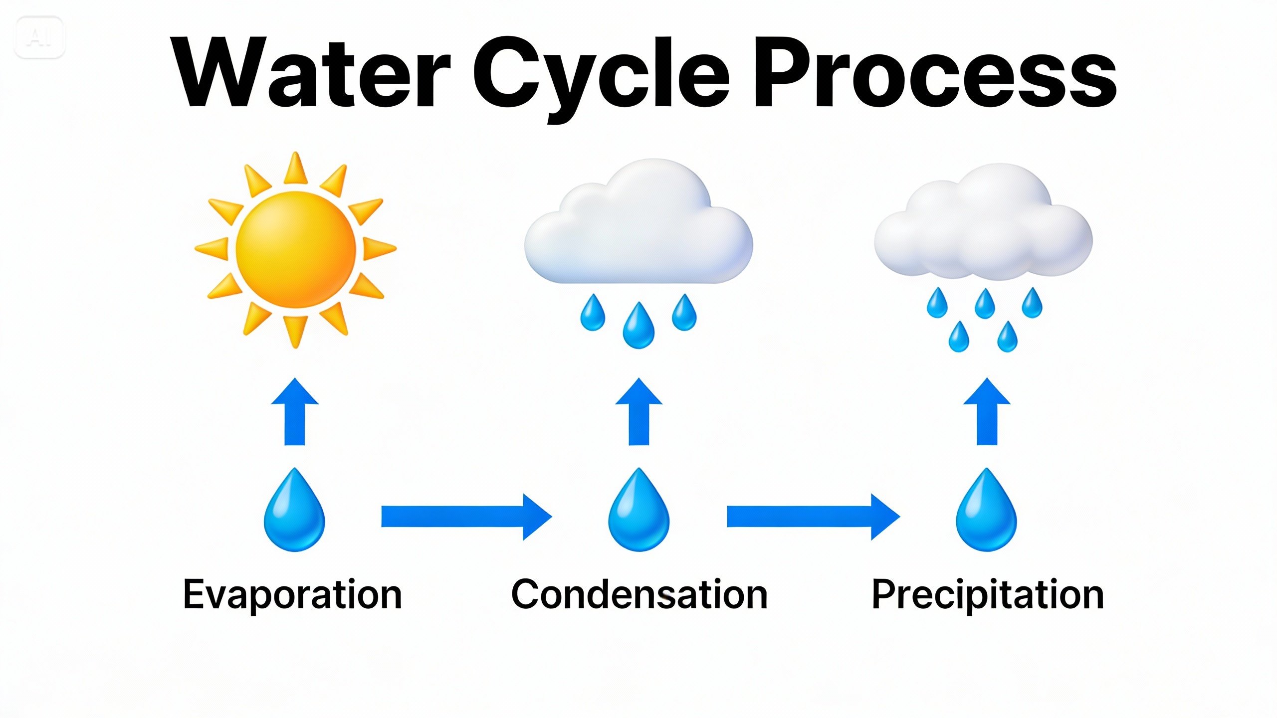 poster infografic care descrie ciclul apei