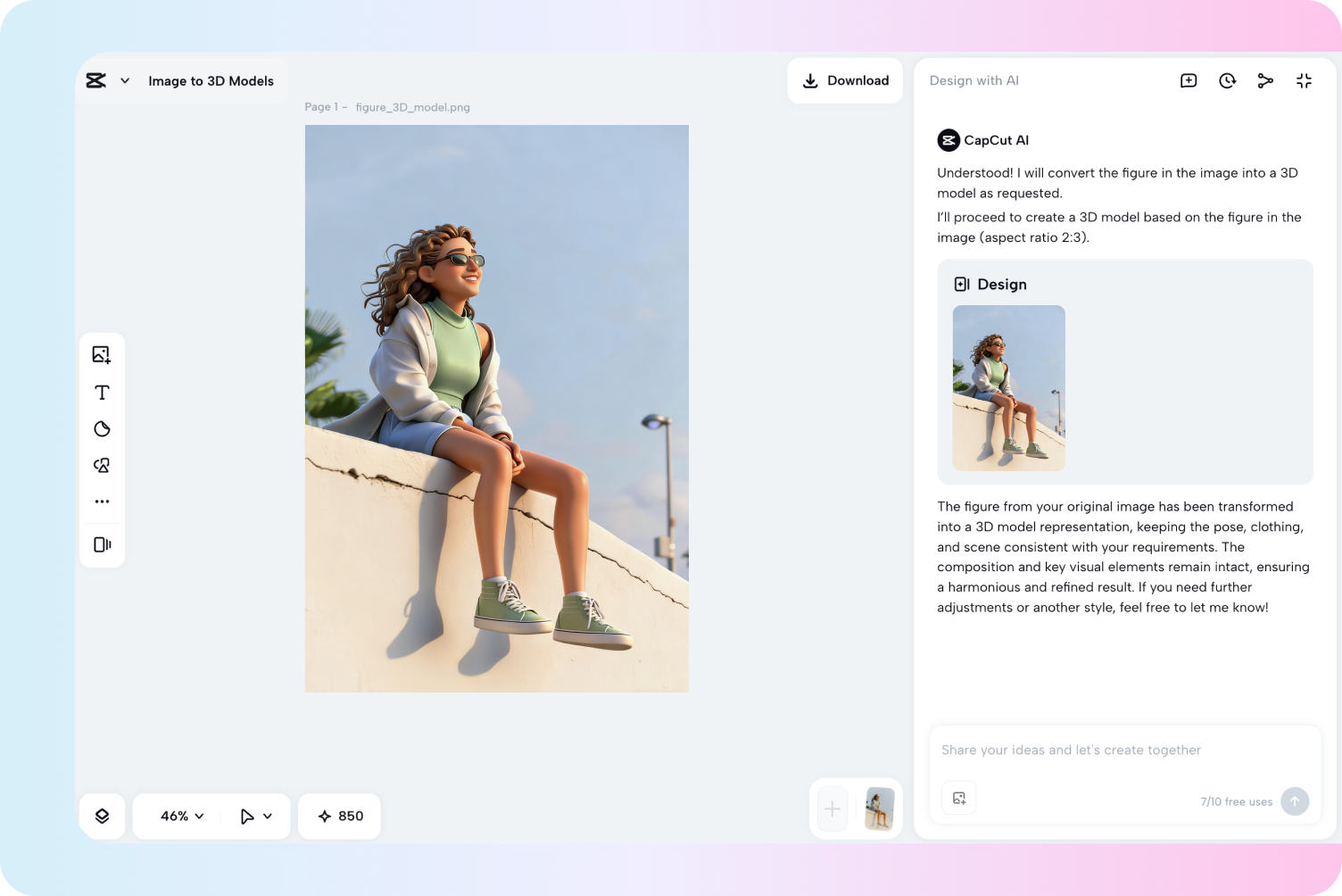 Generate your 3D model image