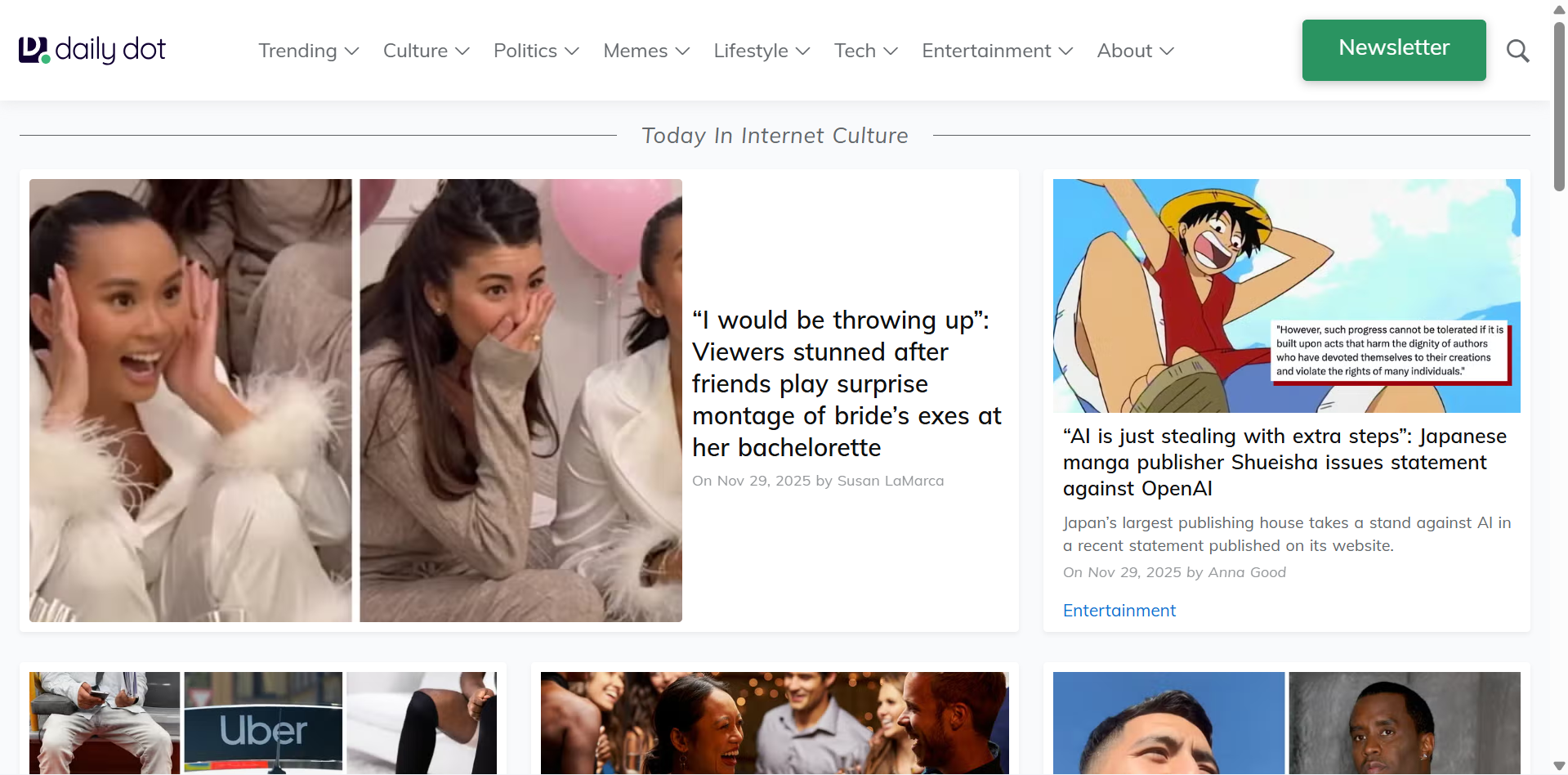 Interface of DailyDot