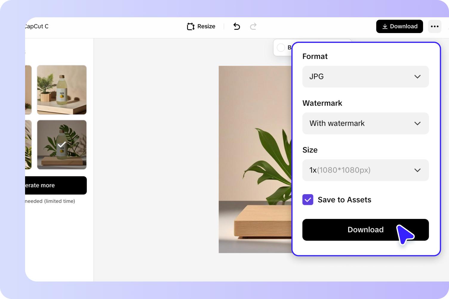 Unduh gambar yang telah diedit