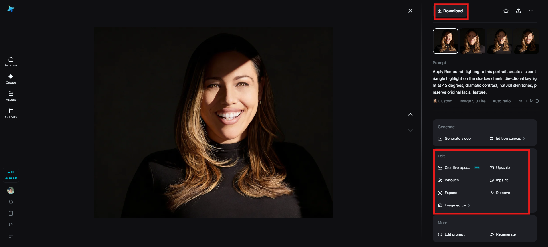 Muat turun imej akhir