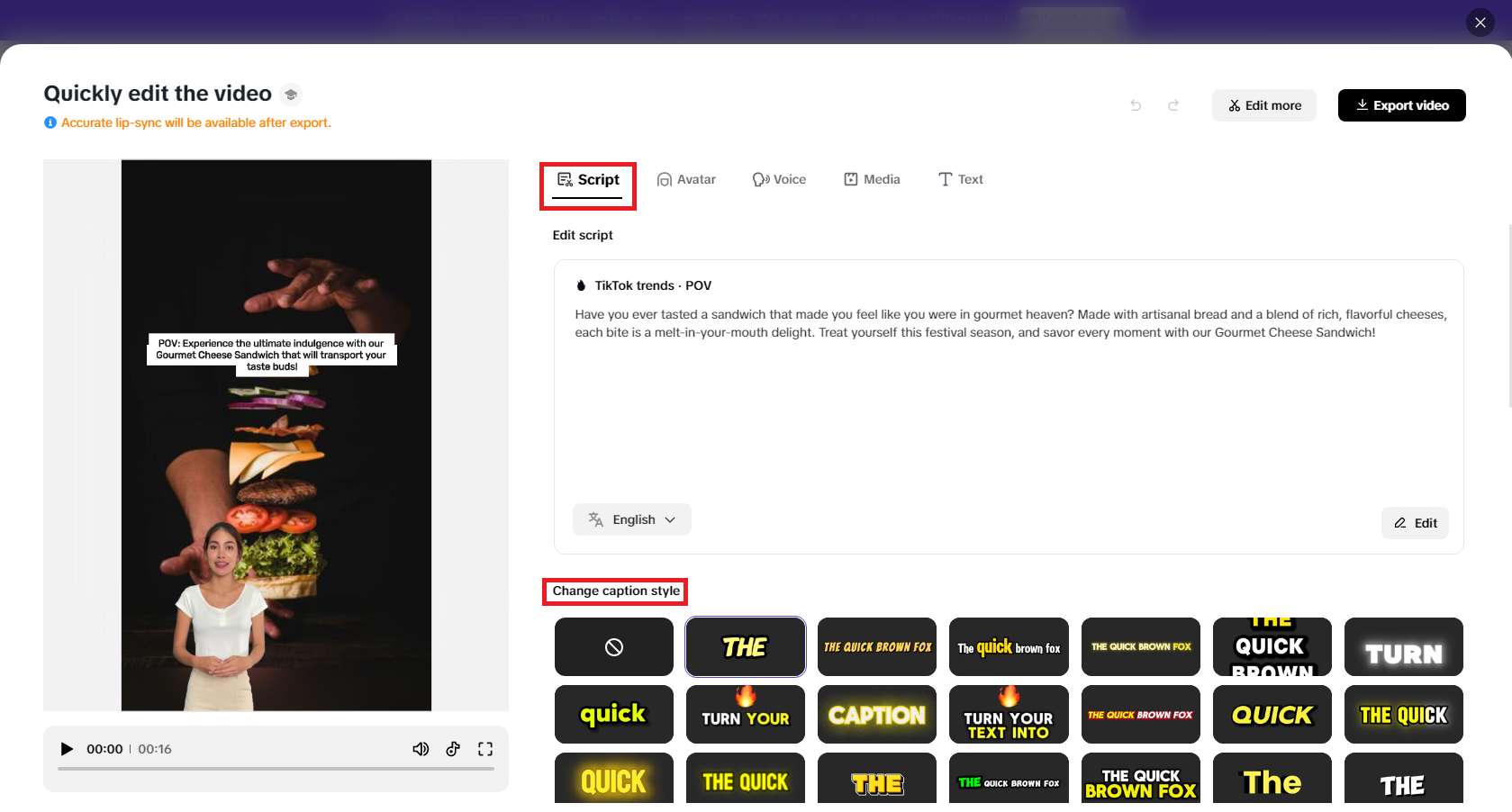 AI-based captions & subtitles