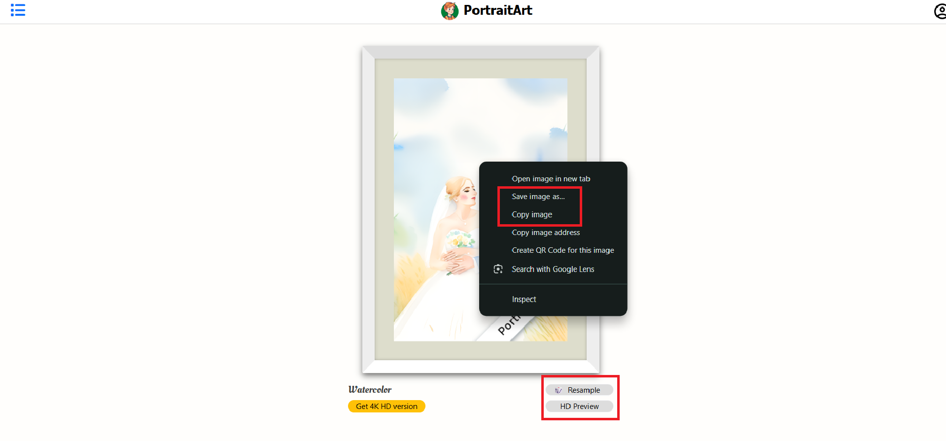 Save the portrait to your device