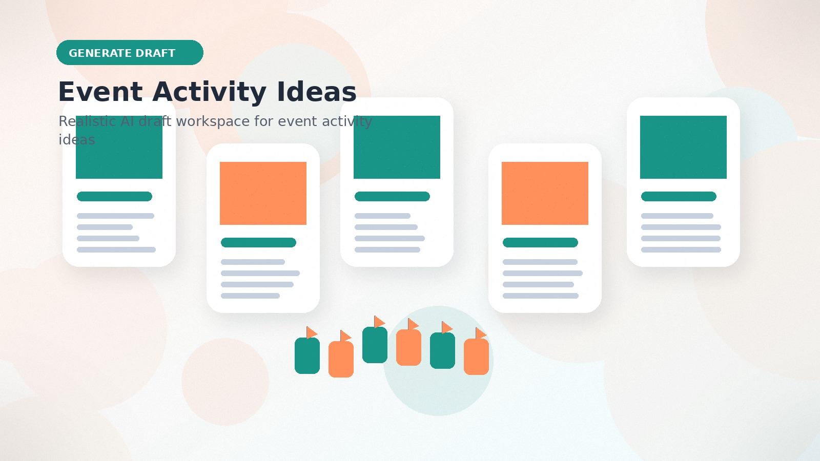 Event Activity Ideas realistic generate draft visual for event activity ideas