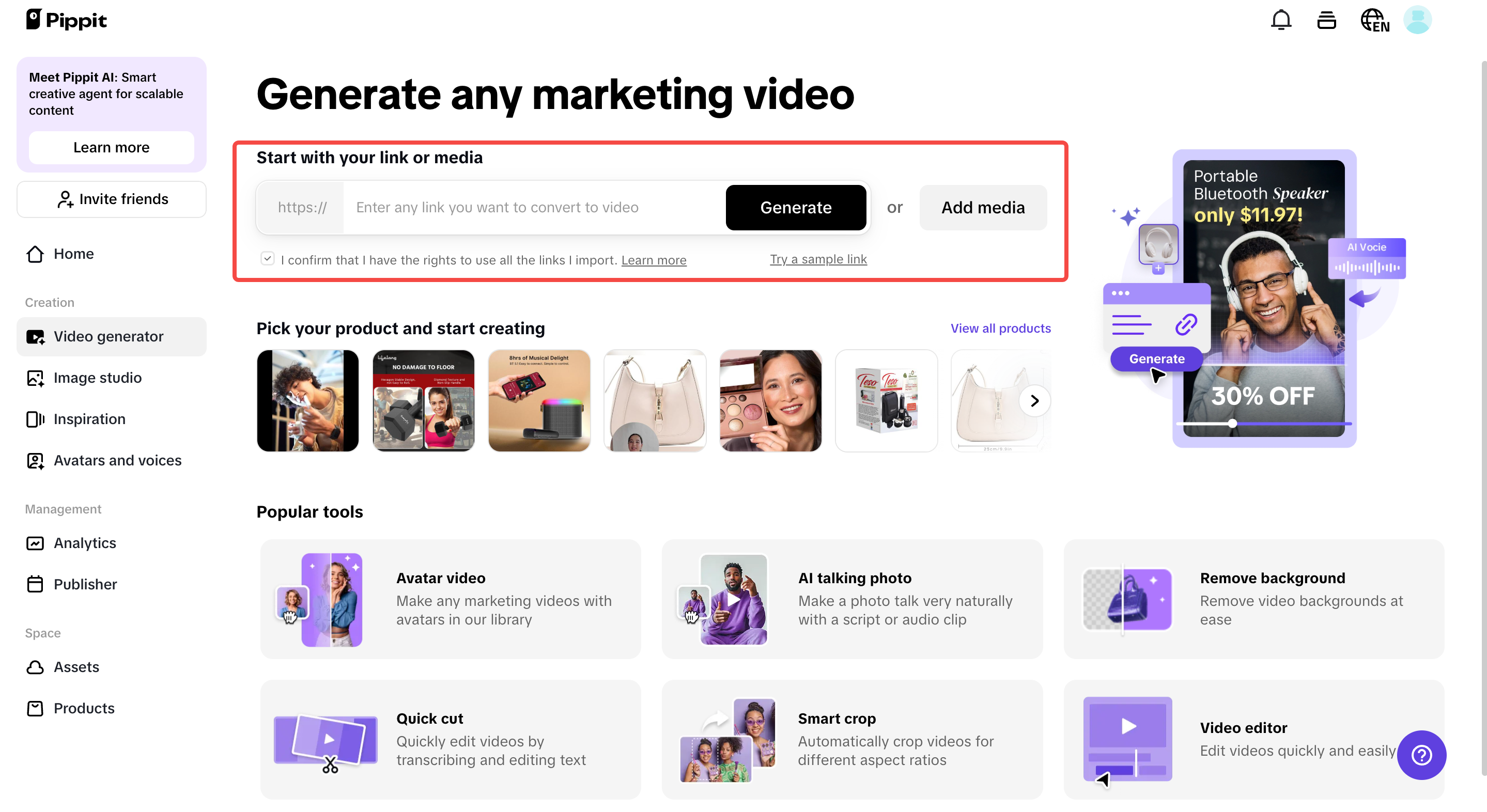 One-click video generator