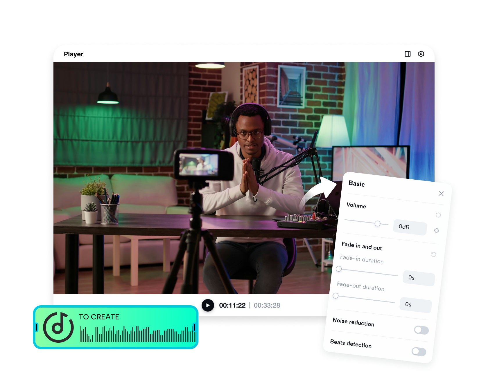 Mit KI Audio online bearbeiten