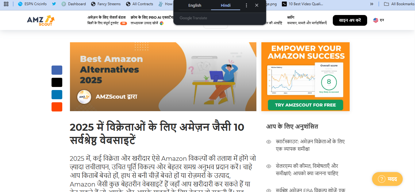 Add a language setting to translate websites